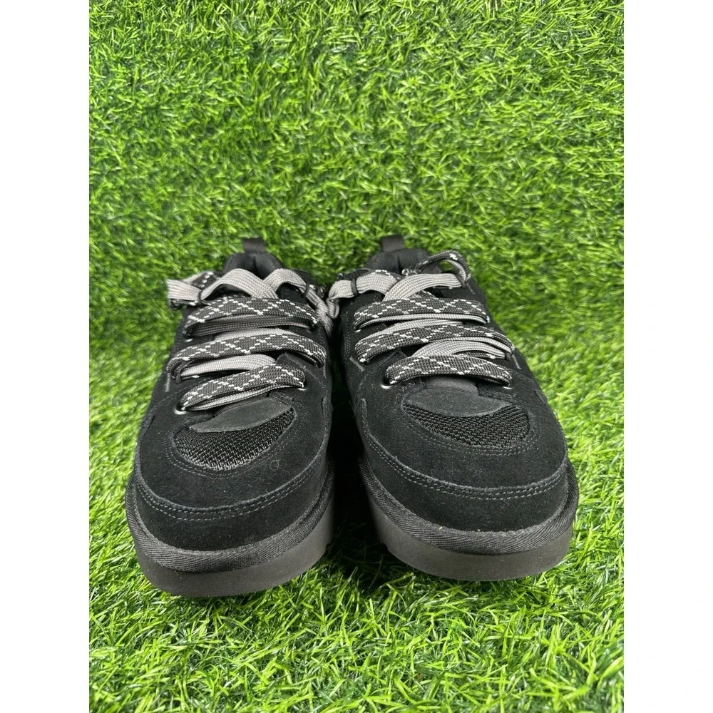 UGG M LO LOWMEL Men's Black Suede Lace Up Sneakers Round Toe Size 13 1169493